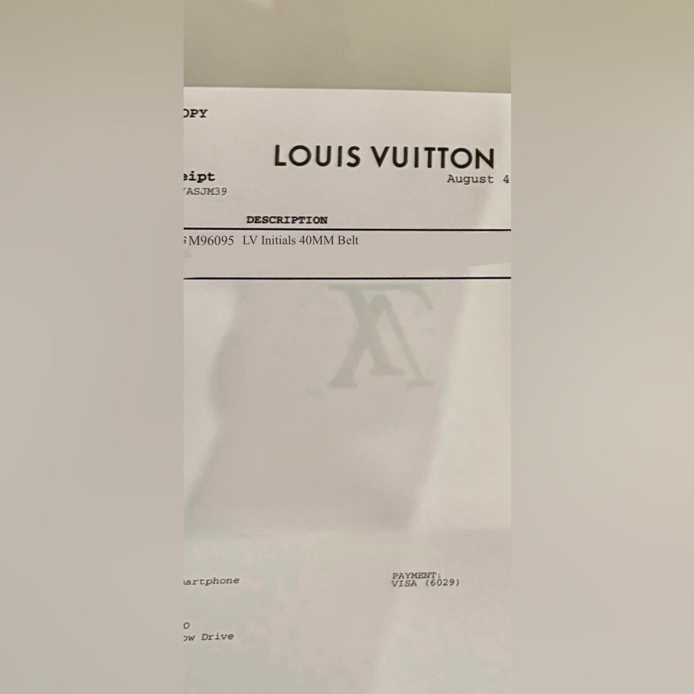 Louis Vuitton Damier Cream/Grey Initiales LV Gold 40mm Belt - Picture 3 of 14